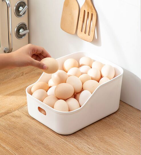 Beige Plastic Storage Organizer