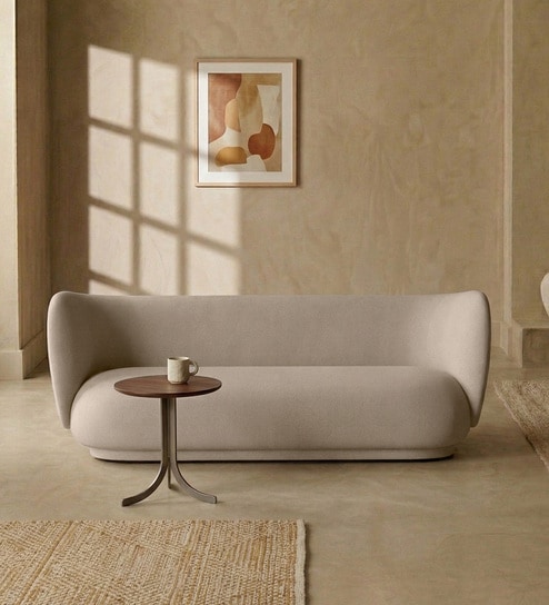 Plush Prestige Suede 3 Seater Sofa In Cream Colour