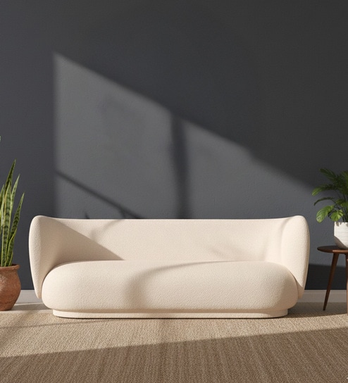 Plush Prestige Suede 3 Seater Sofa In Cream Colour