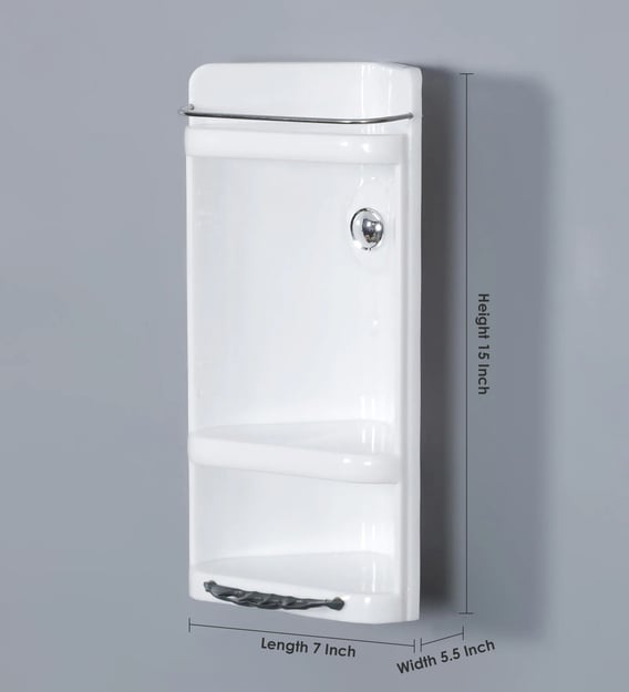 Buy Plastic Corner Bathroom Shelf In White (L 7, W 5.5, H 15 Inches