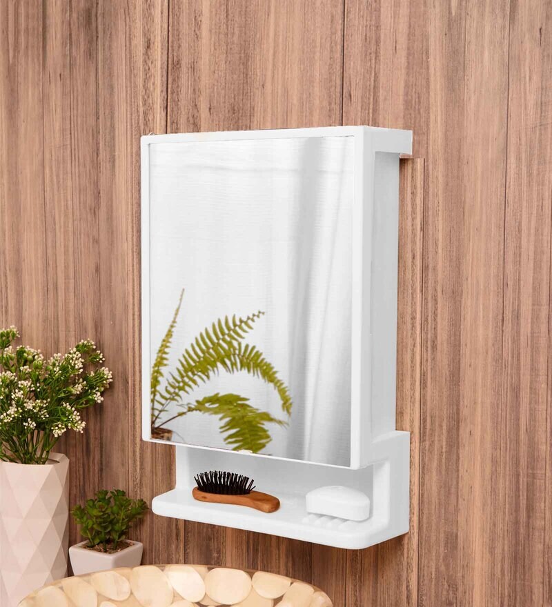 Buy Plastic Elegant Full Mirror With Door Bathroom By zahab