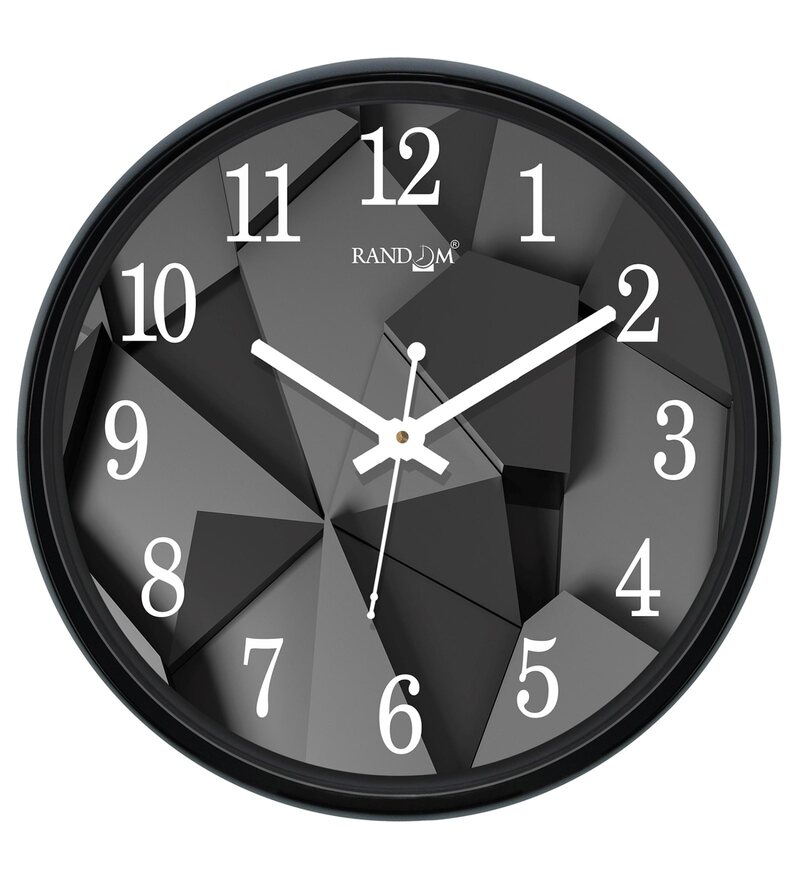 Buy Plastic Round Wall Clock In Black By Random Online Modern Wall