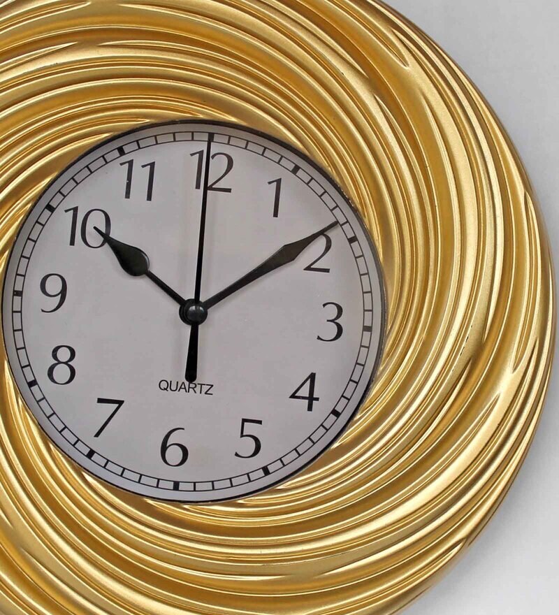 Buy Solid Analogue Wall Clock With 2 Mirrors By Tied Ribbons Online