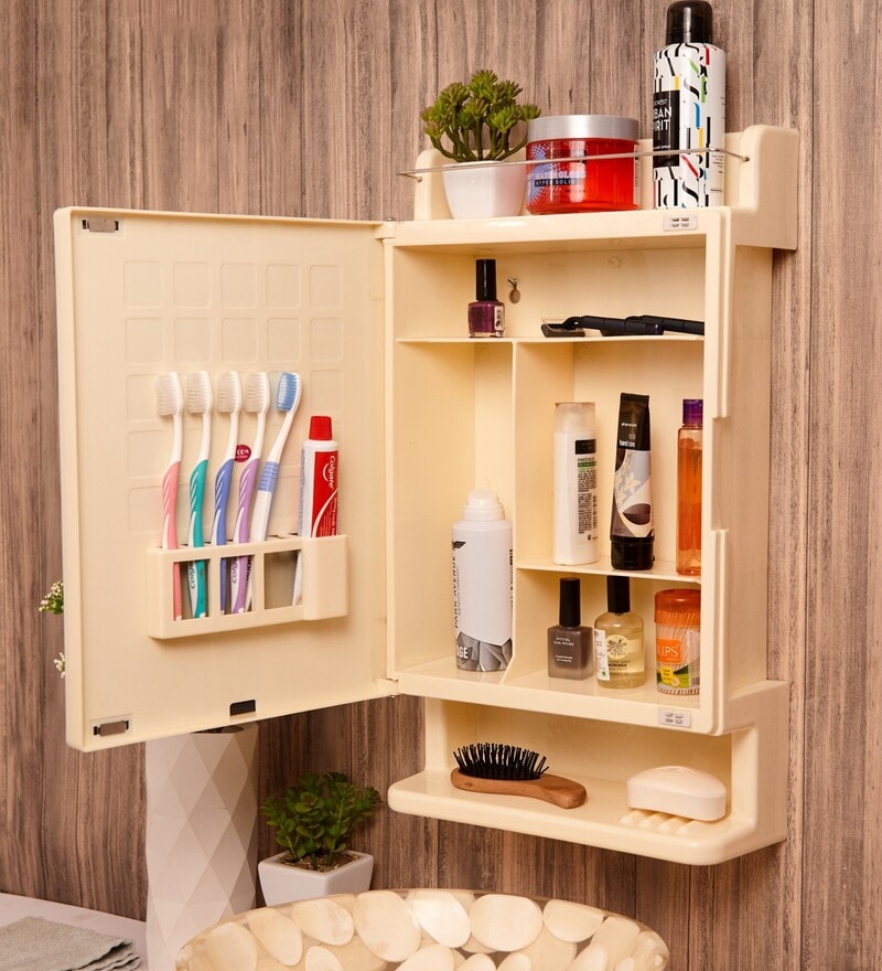 Buy Plastic Strong And Heavy Bathroom With Mirror White By