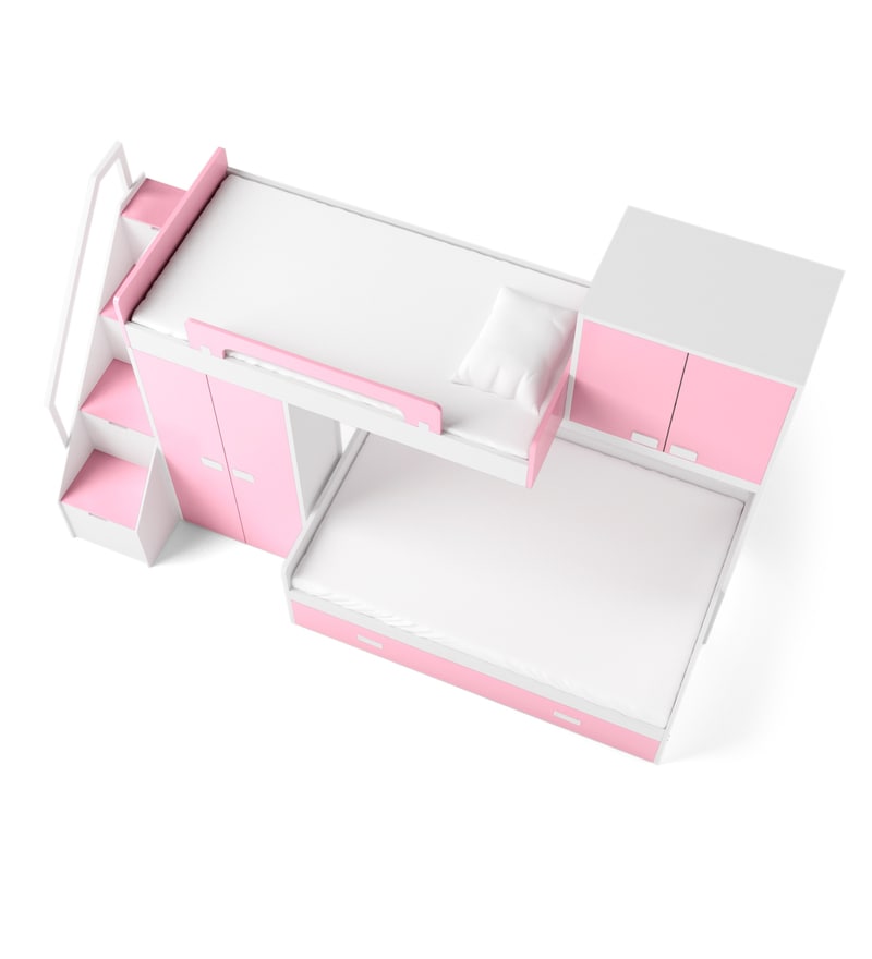 Buy Play Kids Bunk Bed in Pink Colour by Alex Daisy Online Bunk Beds