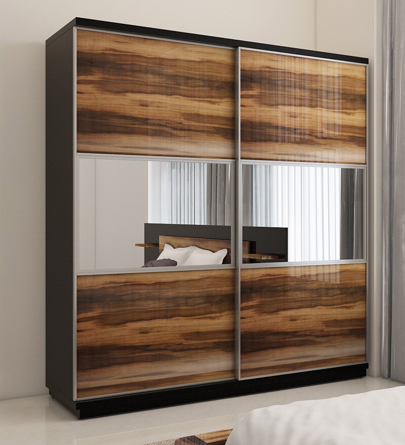 Buy Plum Sliding Door Wardrobe In High Gloss Melamine Finish By