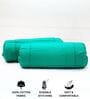 Aqua Green Solid Cotton 2 Pcs Bolster Covers