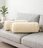 Beige Solid Cotton 2 Pcs Bolster Covers