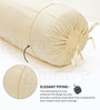 Beige Solid Cotton 2 Pcs Bolster Covers
