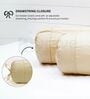 Beige Solid Cotton 2 Pcs Bolster Covers