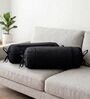 Black Solid Cotton 2 Pcs Bolster Covers