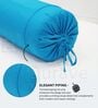 Blue Solid Cotton 2 Pcs Bolster Covers