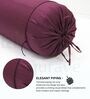 Burgundy Solid Cotton 2 Pcs Bolster Covers