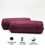 Burgundy Solid Cotton 2 Pcs Bolster Covers