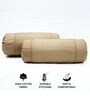 Camel Brown Solid Cotton 2 Pcs Bolster Covers
