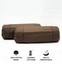 Coffee Brown Solid Cotton 2 Pcs Bolster Covers