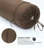 Coffee Brown Solid Cotton 2 Pcs Bolster Covers