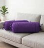 Dark Purple Solid Cotton 2 Pcs Bolster Covers