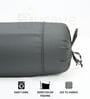Grey Solid Cotton 2 Pcs Bolster Covers