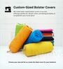 Grey Solid Cotton 2 Pcs Bolster Covers