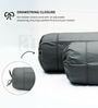 Grey Solid Cotton 2 Pcs Bolster Covers