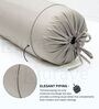 Khaki Solid Cotton 2 Pcs Bolster Covers