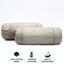Khaki Solid Cotton 2 Pcs Bolster Covers