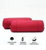 Maroon Solid Cotton 2 Pcs Bolster Covers