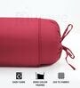 Maroon Solid Cotton 2 Pcs Bolster Covers