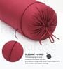 Maroon Solid Cotton 2 Pcs Bolster Covers