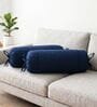 Navy Blue Solid Cotton 2 Pcs Bolster Covers
