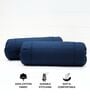 Navy Blue Solid Cotton 2 Pcs Bolster Covers