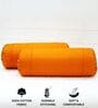Orange Solid Cotton 2 Pcs Bolster Covers