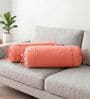 Peach Solid Cotton 2 Pcs Bolster Covers