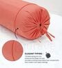 Peach Solid Cotton 2 Pcs Bolster Covers