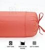 Peach Solid Cotton 2 Pcs Bolster Covers