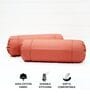Peach Solid Cotton 2 Pcs Bolster Covers