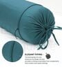 Peacock Blue Solid Cotton 2 Pcs Bolster Covers