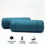 Peacock Blue Solid Cotton 2 Pcs Bolster Covers