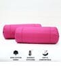 Pink Solid Cotton 2 Pcs Bolster Covers