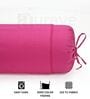 Pink Solid Cotton 2 Pcs Bolster Covers