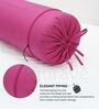Pink Solid Cotton 2 Pcs Bolster Covers