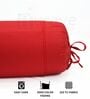 Red Solid Cotton 2 Pcs Bolster Covers