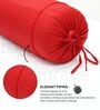 Red Solid Cotton 2 Pcs Bolster Covers