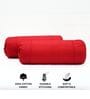 Red Solid Cotton 2 Pcs Bolster Covers
