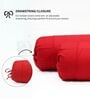 Red Solid Cotton 2 Pcs Bolster Covers