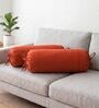 Rust Solid Cotton 2 Pcs Bolster Covers