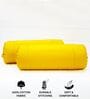Yellow Solid Cotton 2 Pcs Bolster Covers