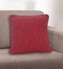 Red Solid Cotton 12 x 12 Inches Cushion Cover