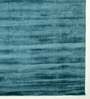 Blue Viscose Solid 5  x 8  Feet Hand Woven Carpet